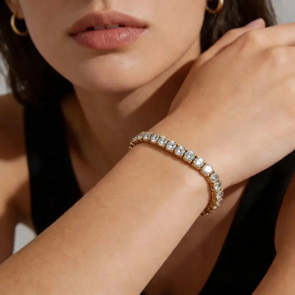 Bethenny Frankel 10 Carat Just Like Diamonds Bracelet In Yellow Gold Anna Zuckerman