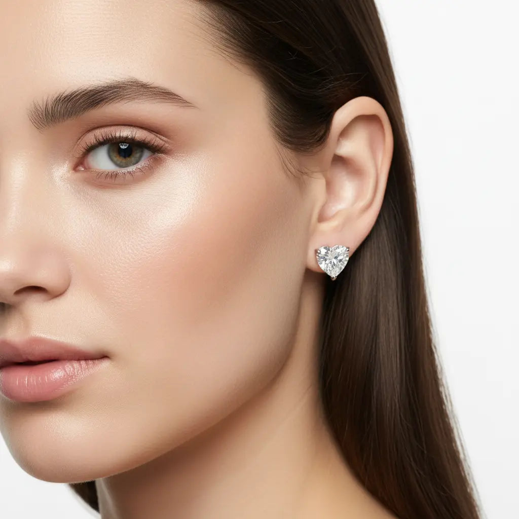 Bethenny Frankel 4 Carat Heartthrob Studs in Platinum Anna Zuckerman