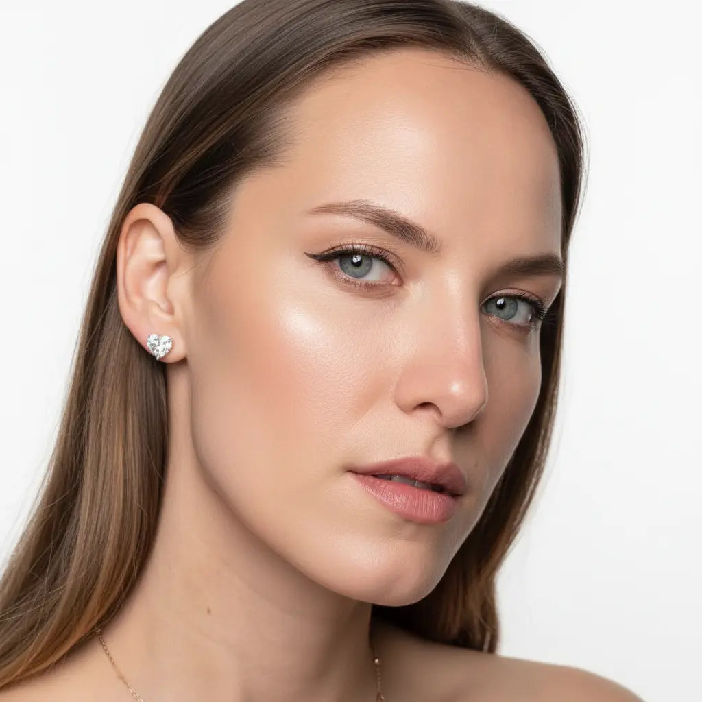 Bethenny Frankel 4 Carat Heartthrob Studs in Platinum Anna Zuckerman