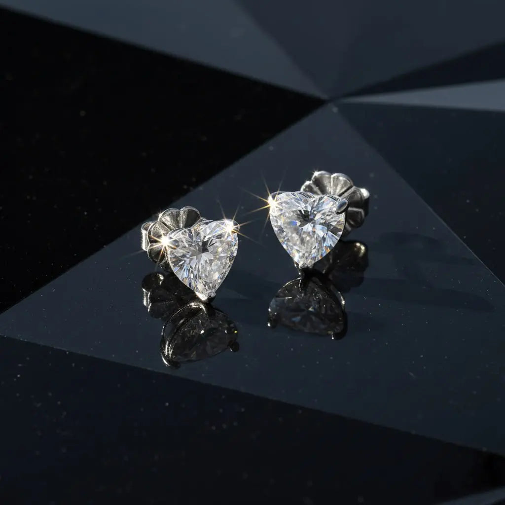 Bethenny Frankel 4 Carat Heartthrob Studs in Platinum Anna Zuckerman
