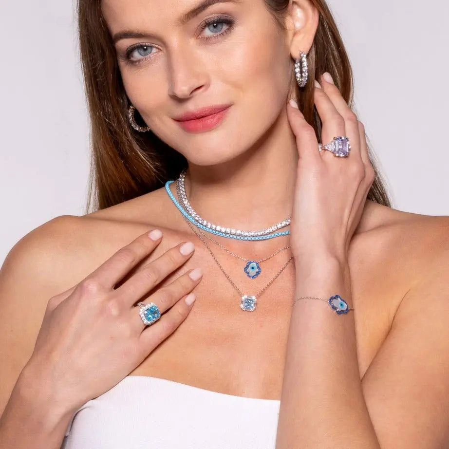 Blue Sapphire Hamsa Necklace Anna Zuckerman Retail