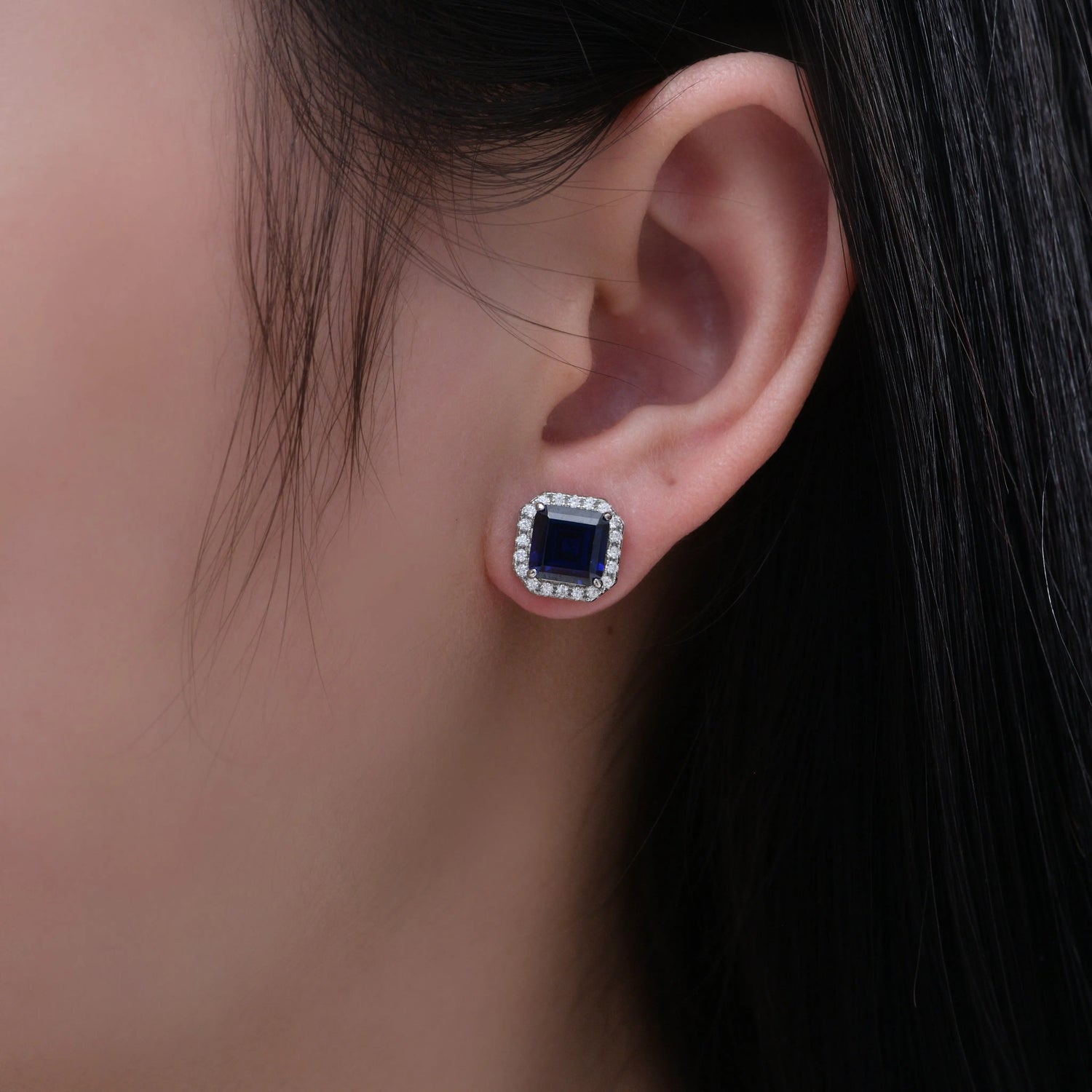Bollinger Studs in Blue Sapphire Anna Zuckerman
