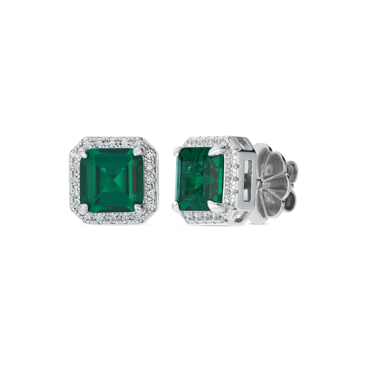 Bethenny Asscher Studs in Green Emerald