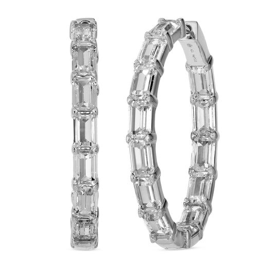 Brickell Oval Baguette Hoops Anna Zuckerman
