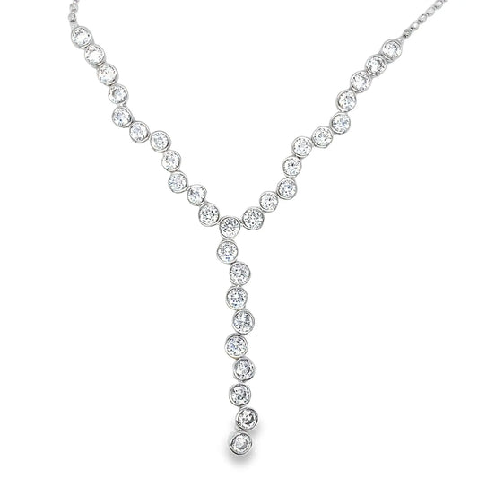 Diamond necklace on a white background