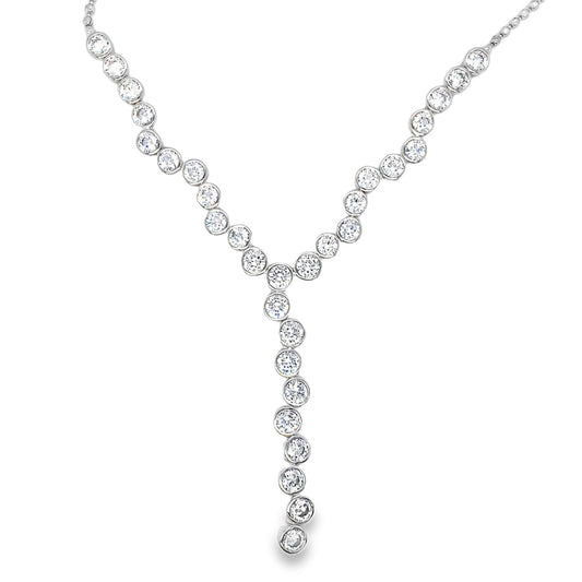 Diamond necklace on a white background