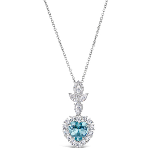 Calista Heart Necklace Aquamarine Anna Zuckerman