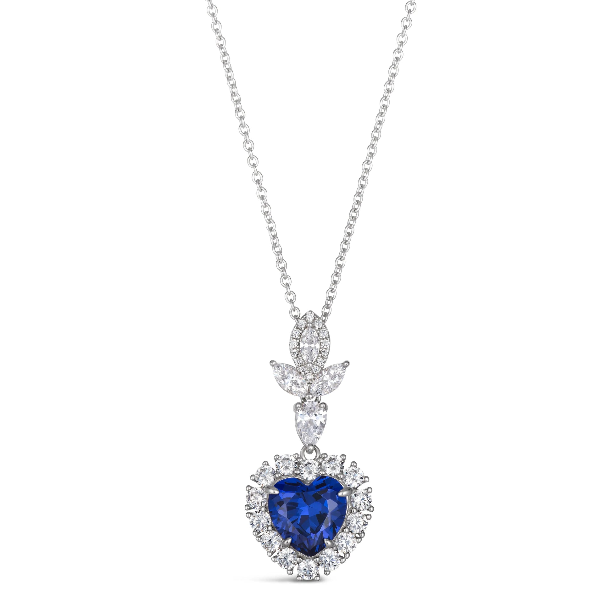Calista Heart Necklace Blue Sapphire Anna Zuckerman