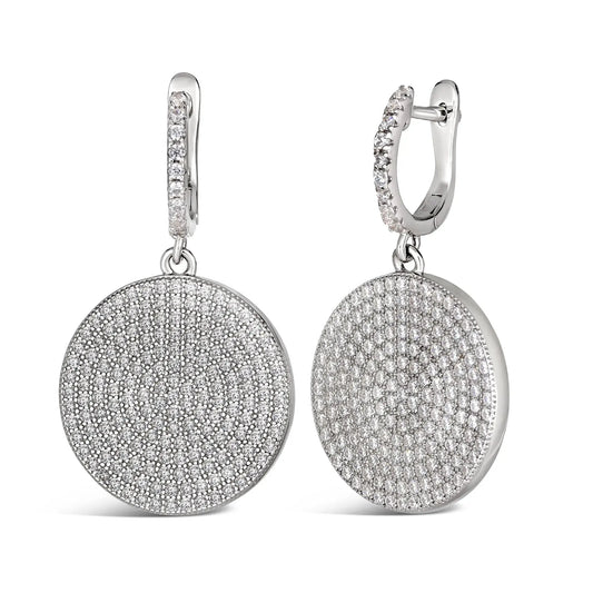 Capri Pavé Disc Earrings Anna Zuckerman