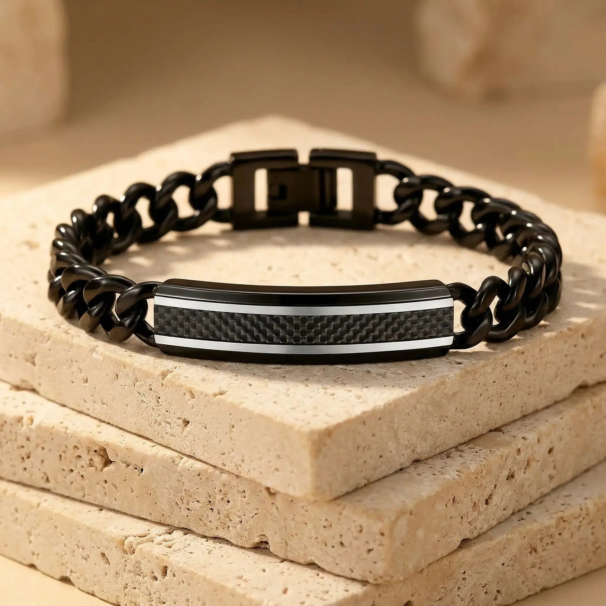 Carbon Edge Steel Bracelet Anna Zuckerman