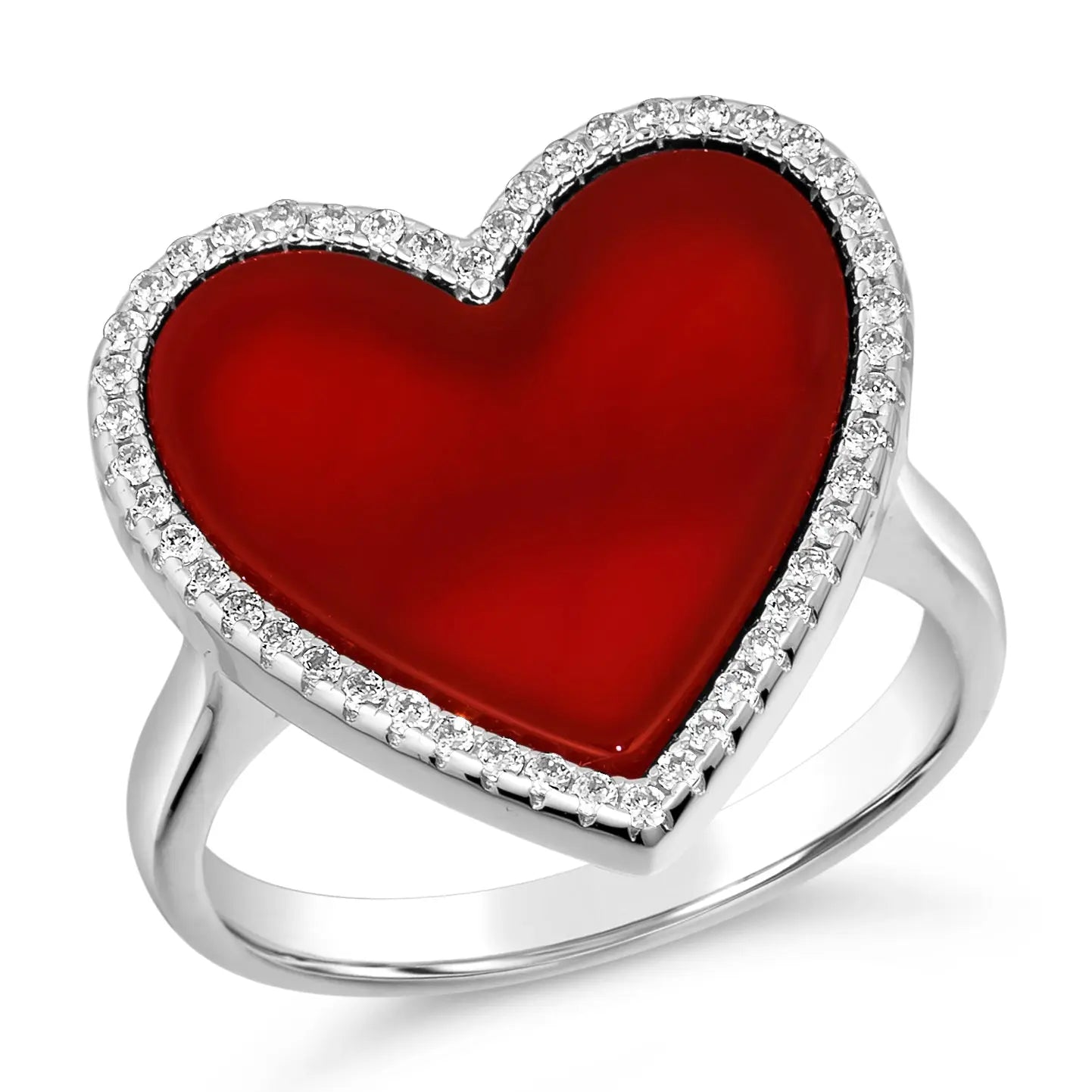 Carnelian Heart Shaped Ring - Anna Zuckerman
