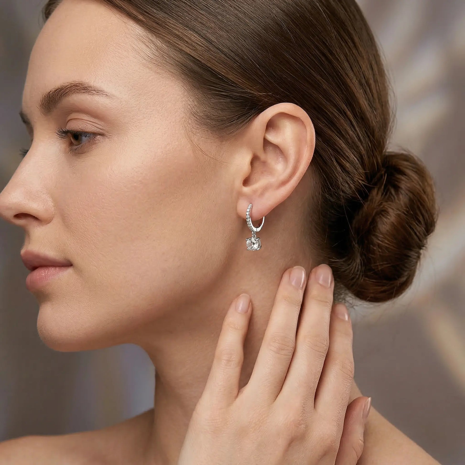 Celeste Drop Huggie Earrings Anna Zuckerman
