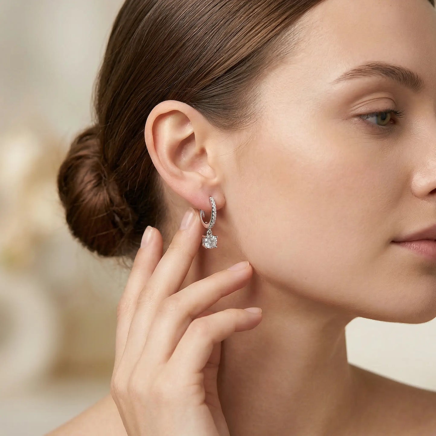 Celeste Drop Huggie Earrings Anna Zuckerman