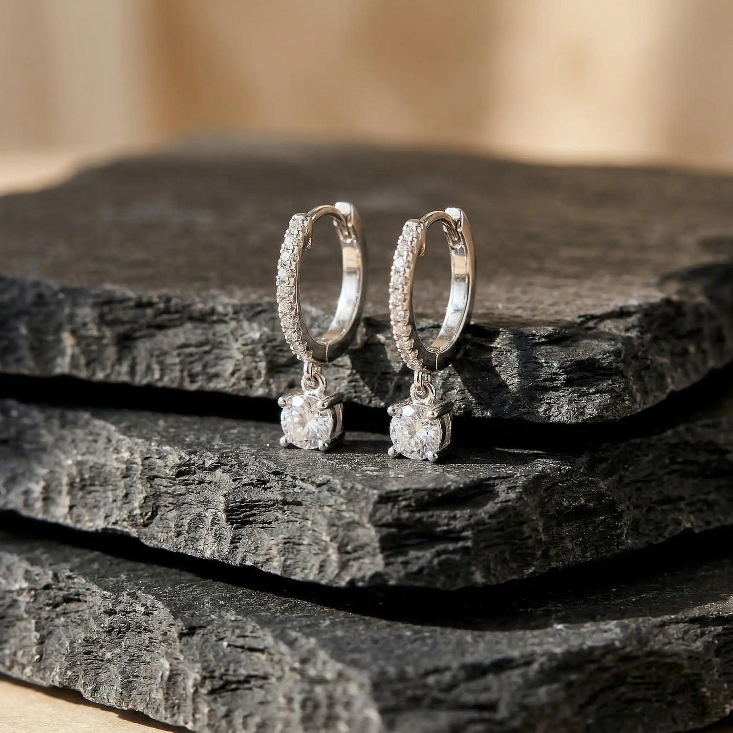 Celeste Drop Huggie Earrings Anna Zuckerman