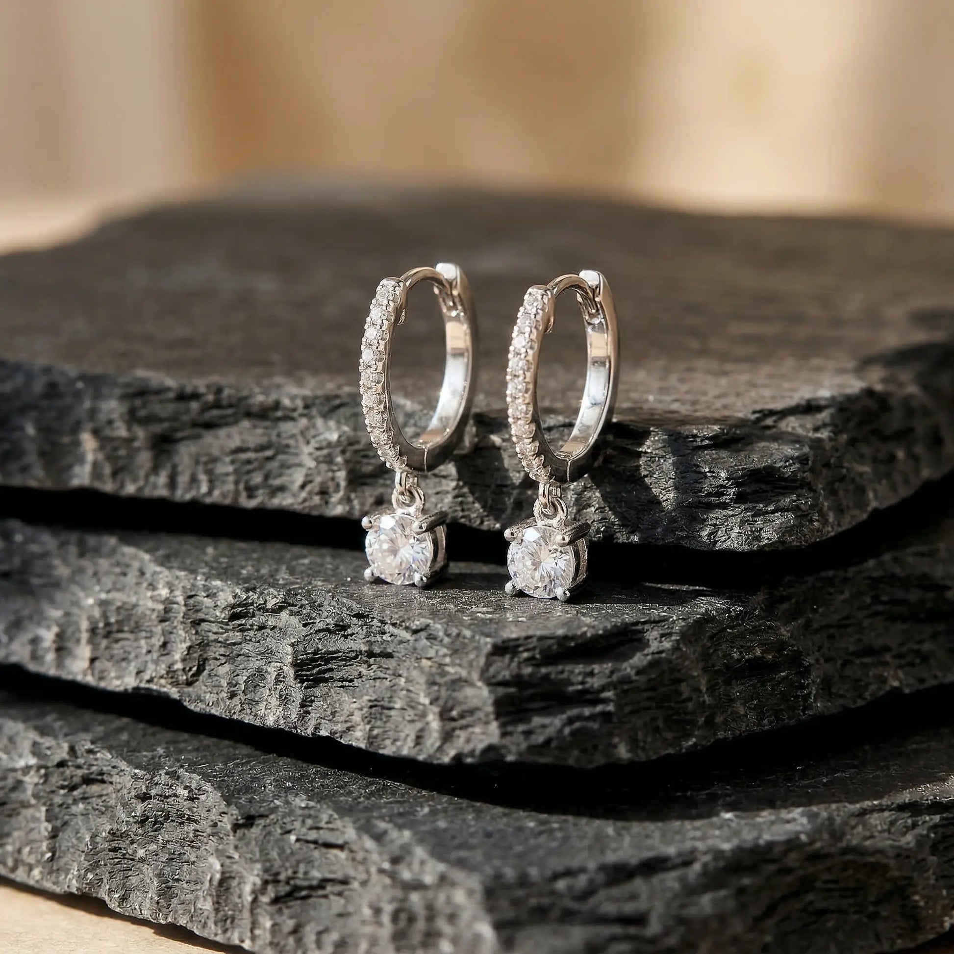 Celeste Drop Huggie Earrings Anna Zuckerman