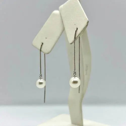 Chain Through Pearl Earrings - Anna Zuckerman