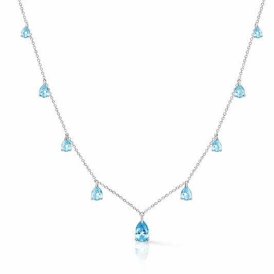 Champagne Drop Necklace in Aquamarine Anna Zuckerman