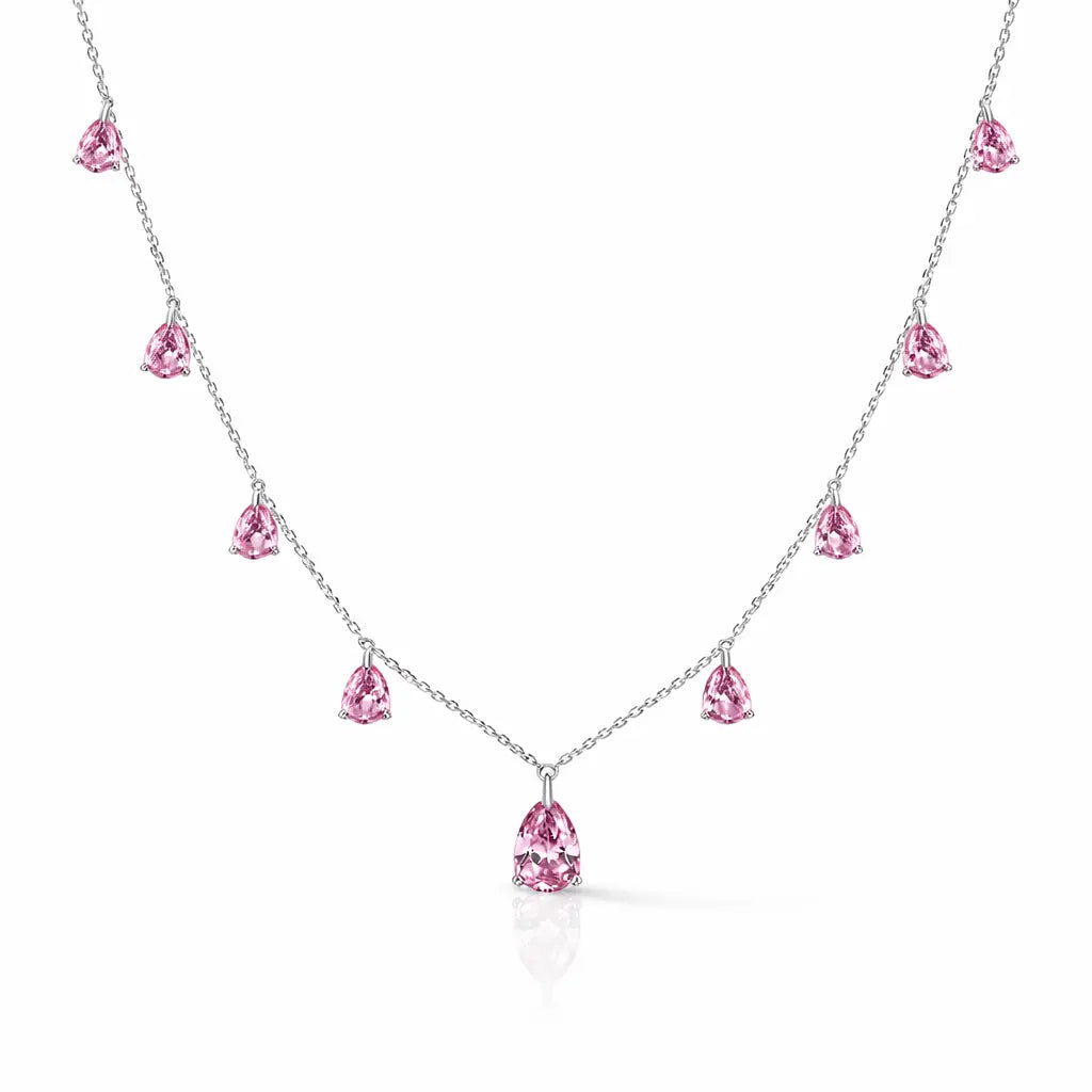 Champagne Drop Necklace in Argyle Pink Anna Zuckerman