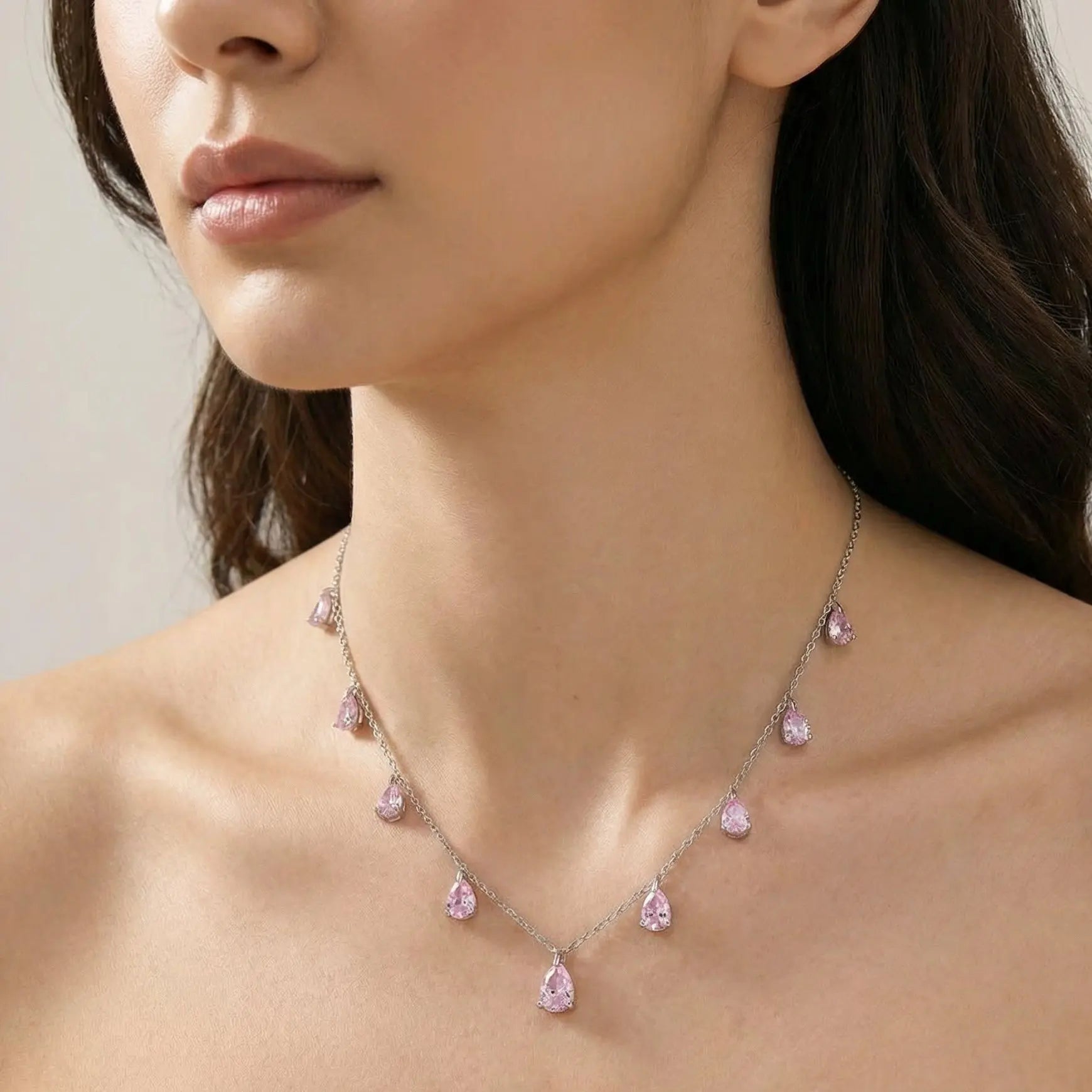 Champagne Drop Necklace in Argyle Pink Anna Zuckerman