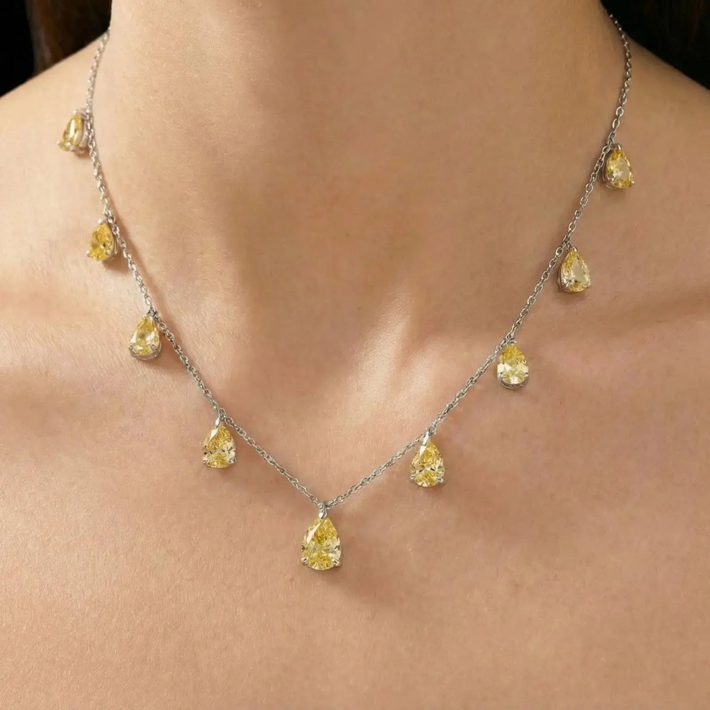Champagne Drop Necklace in Canary Yellow Anna Zuckerman