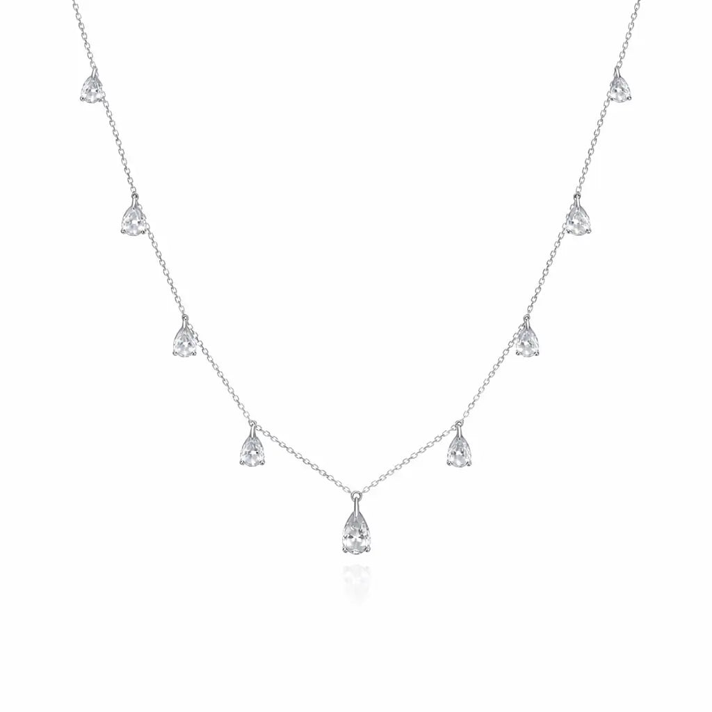 Champagne Drop Necklace in White Diamond Anna Zuckerman