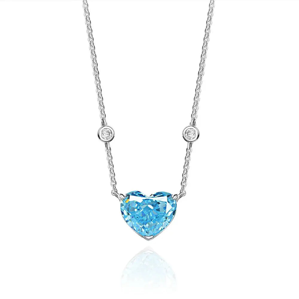 Chloe Zoe Necklace in Aquamarine Anna Zuckerman