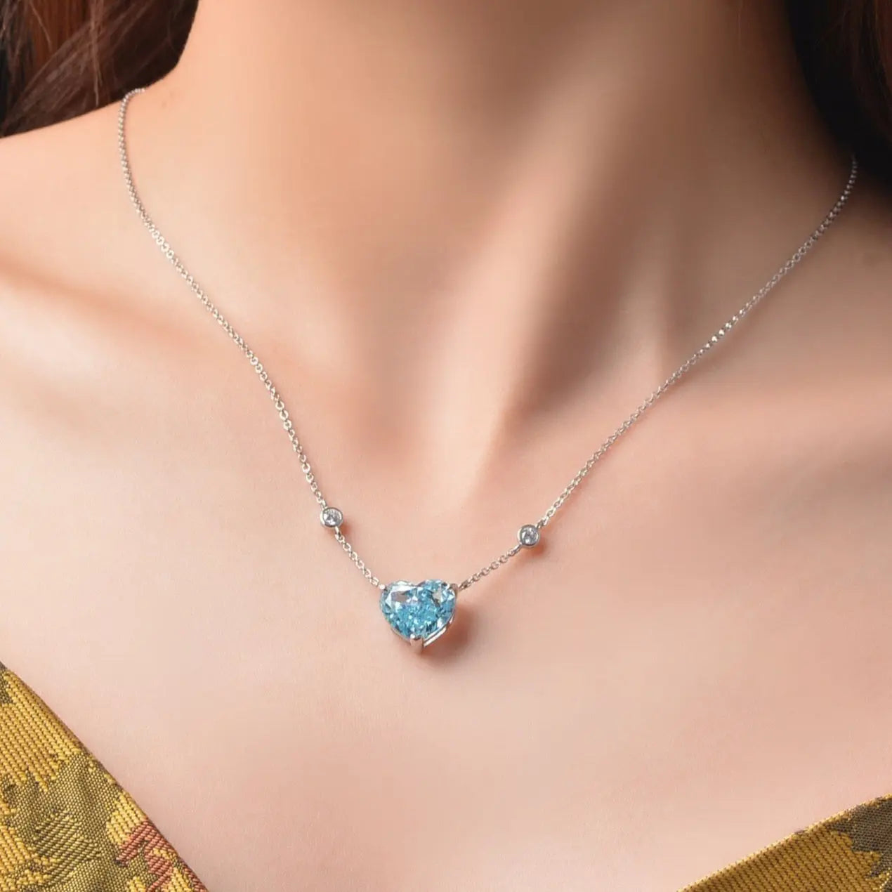 Chloe Zoe Necklace in Aquamarine Anna Zuckerman