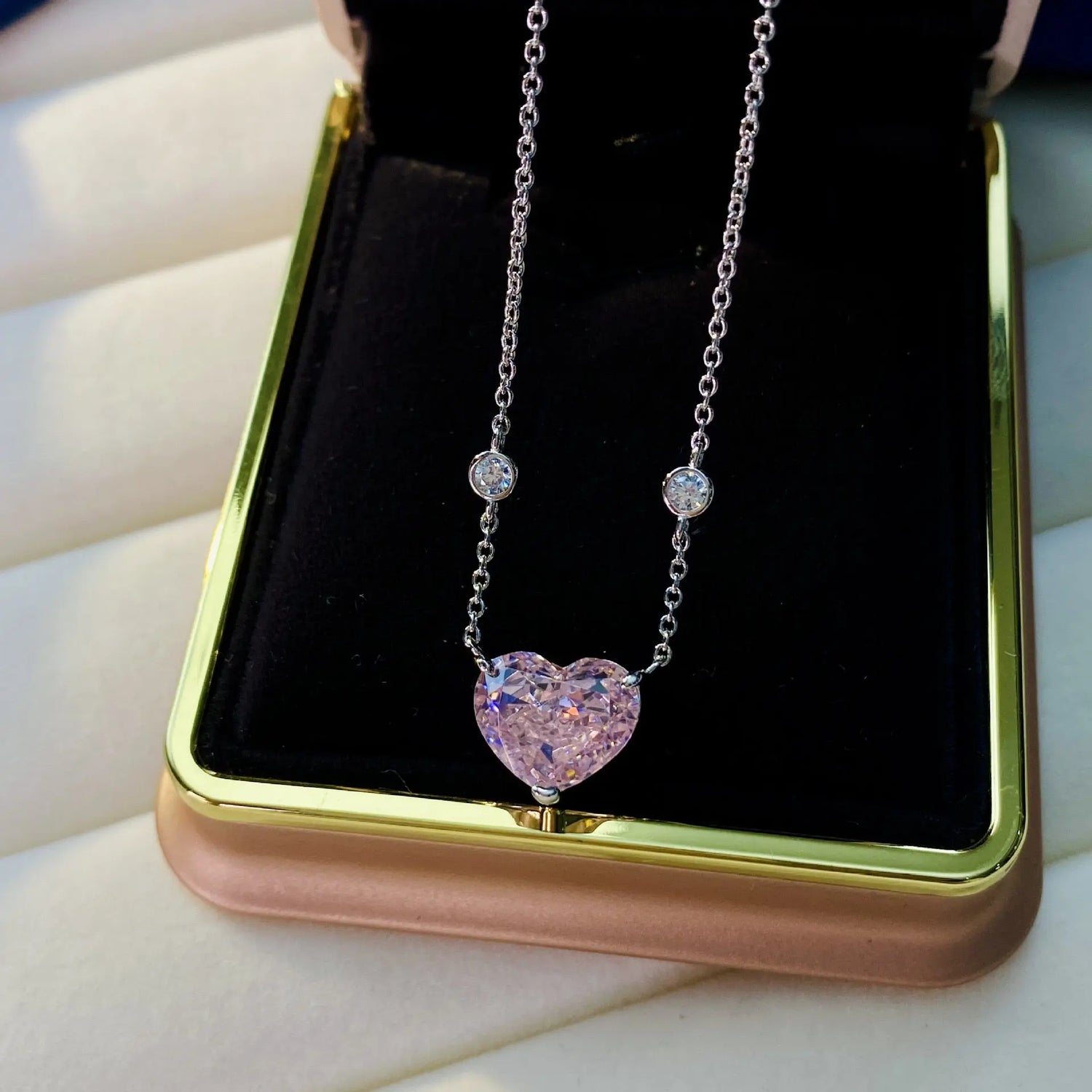 Chloe Zoe Necklace in Arglye Pink Anna Zuckerman