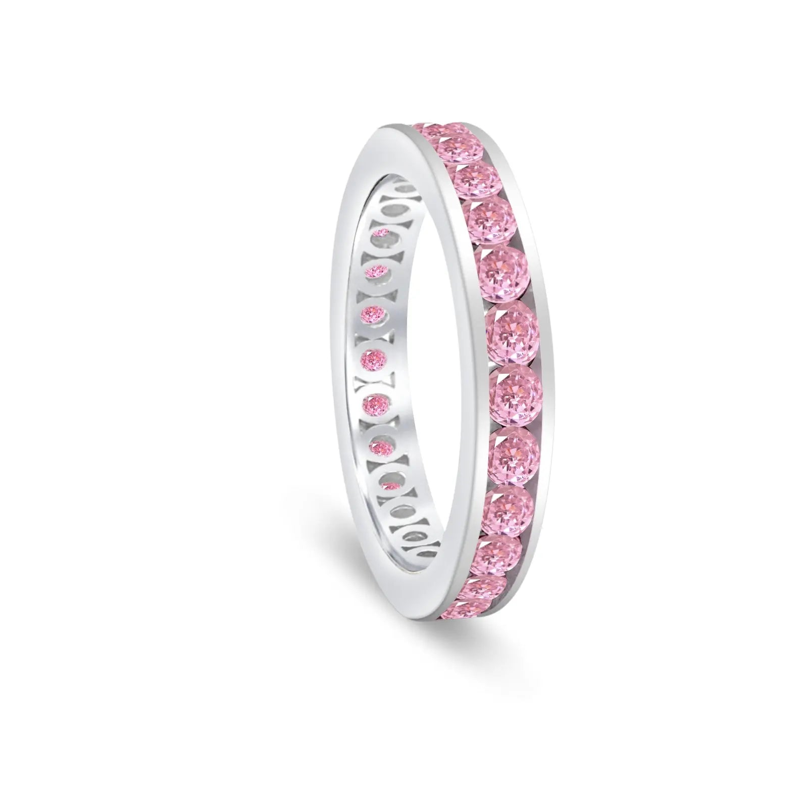 Classic Channel Set Ring in Argyle Pink - Anna Zuckerman