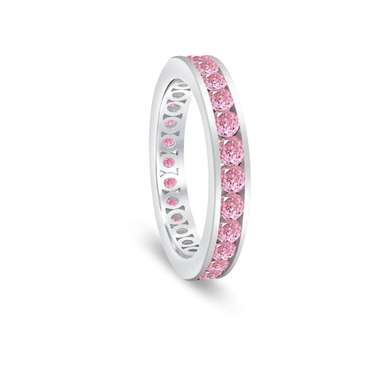 Classic Channel Set Ring in Argyle Pink - Anna Zuckerman