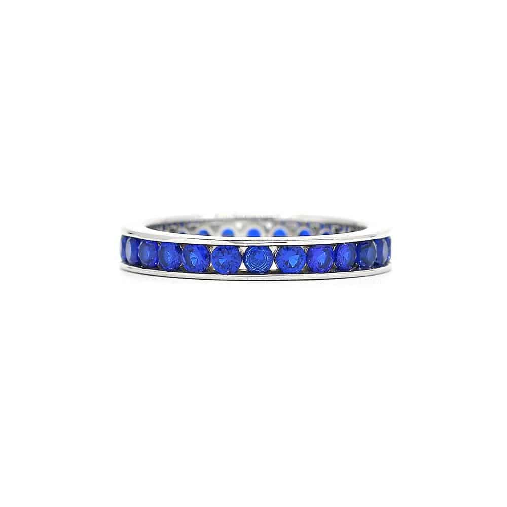 Classic Channel Set Ring in Blue Sapphire - Anna Zuckerman
