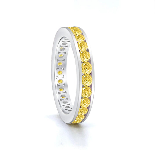 Classic Channel Set Ring in Canary Yellow Crystalline - Anna Zuckerman