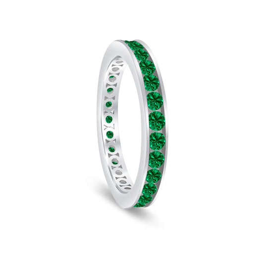 Classic Channel Set Ring in Green Emerald - Anna Zuckerman