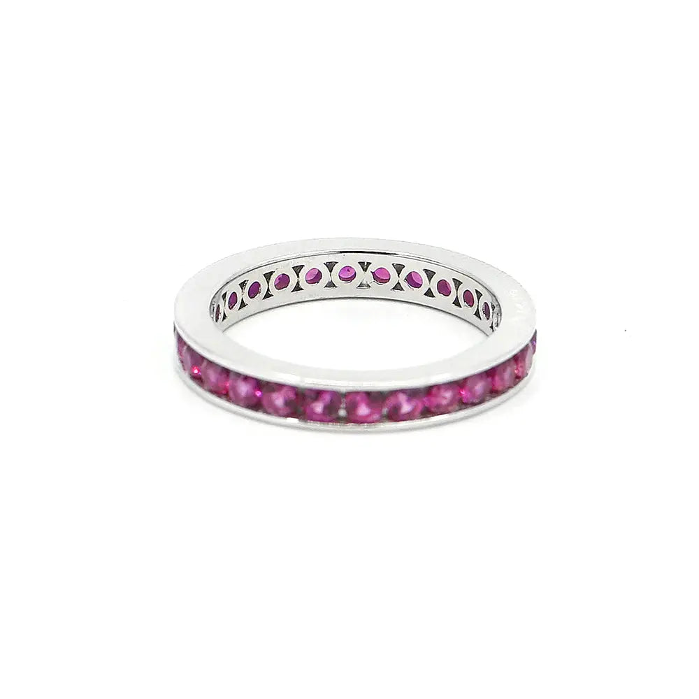 Classic Channel Set Ring in Pink Sapphire - Anna Zuckerman