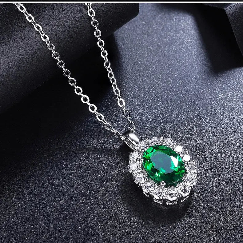 Classic Multi Gem Pendant on a Chain - Anna Zuckerman