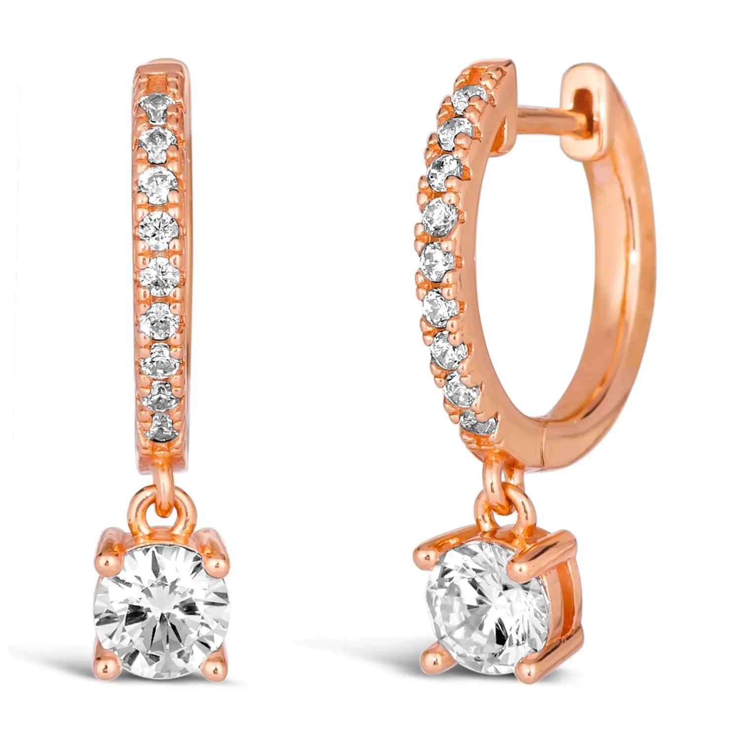 Classic Skinny Huggie Drops Rose Gold Anna Zuckerman