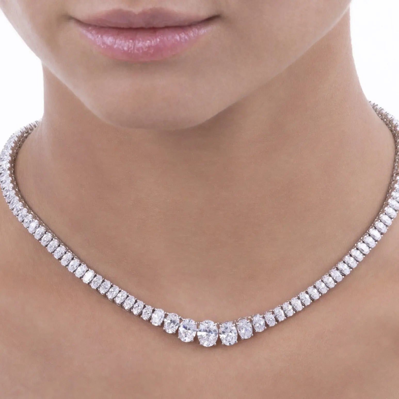 Classy Girl 30ctw Tennis Necklace - Anna Zuckerman