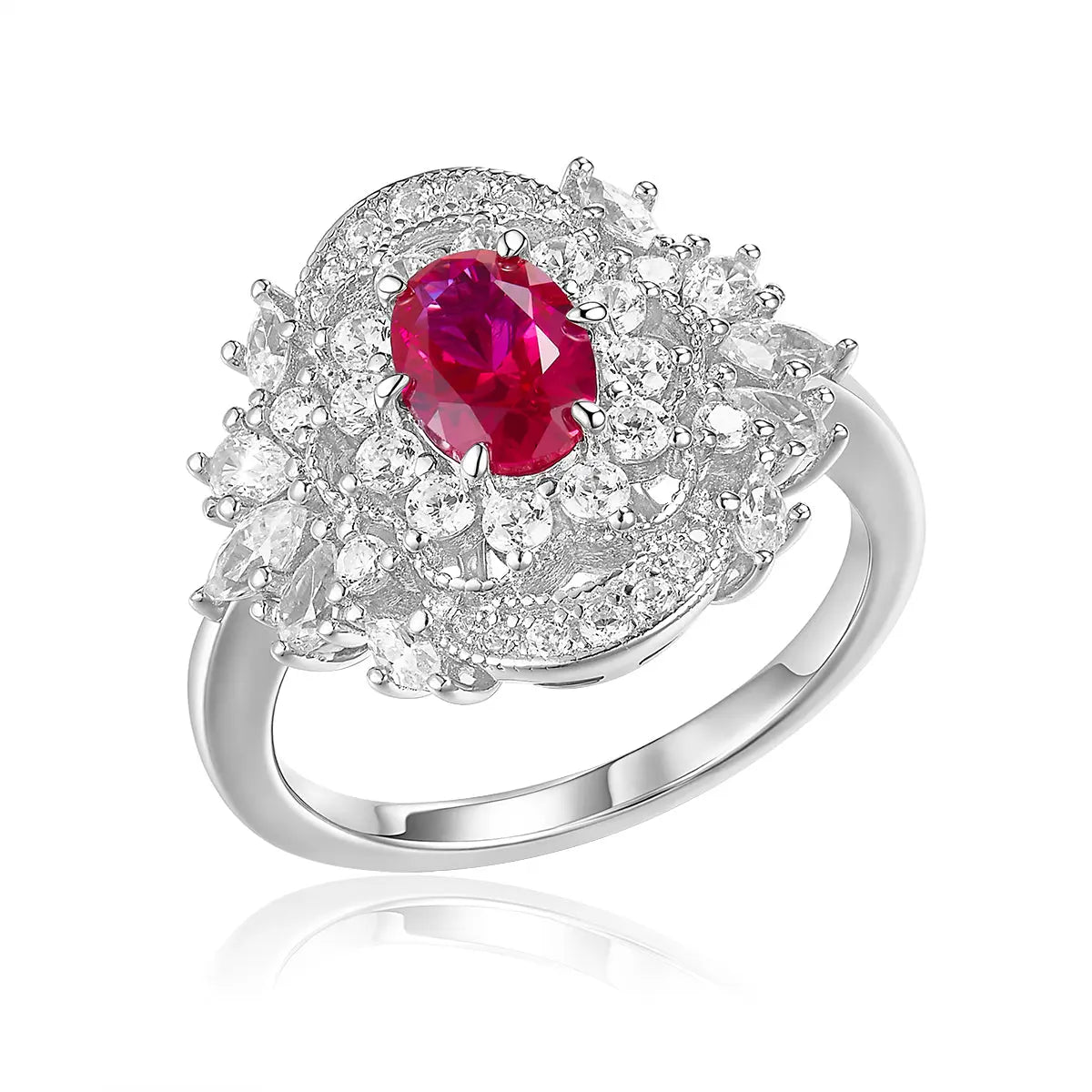 Crimson Radiance Halo Ring Anna Zuckerman