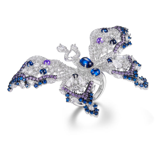 L'Amour Papillon Ring in Blue Sapphire
