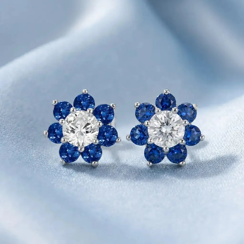 Daisy Studs by AZ Essentials in Blue Sapphire Anna Zuckerman