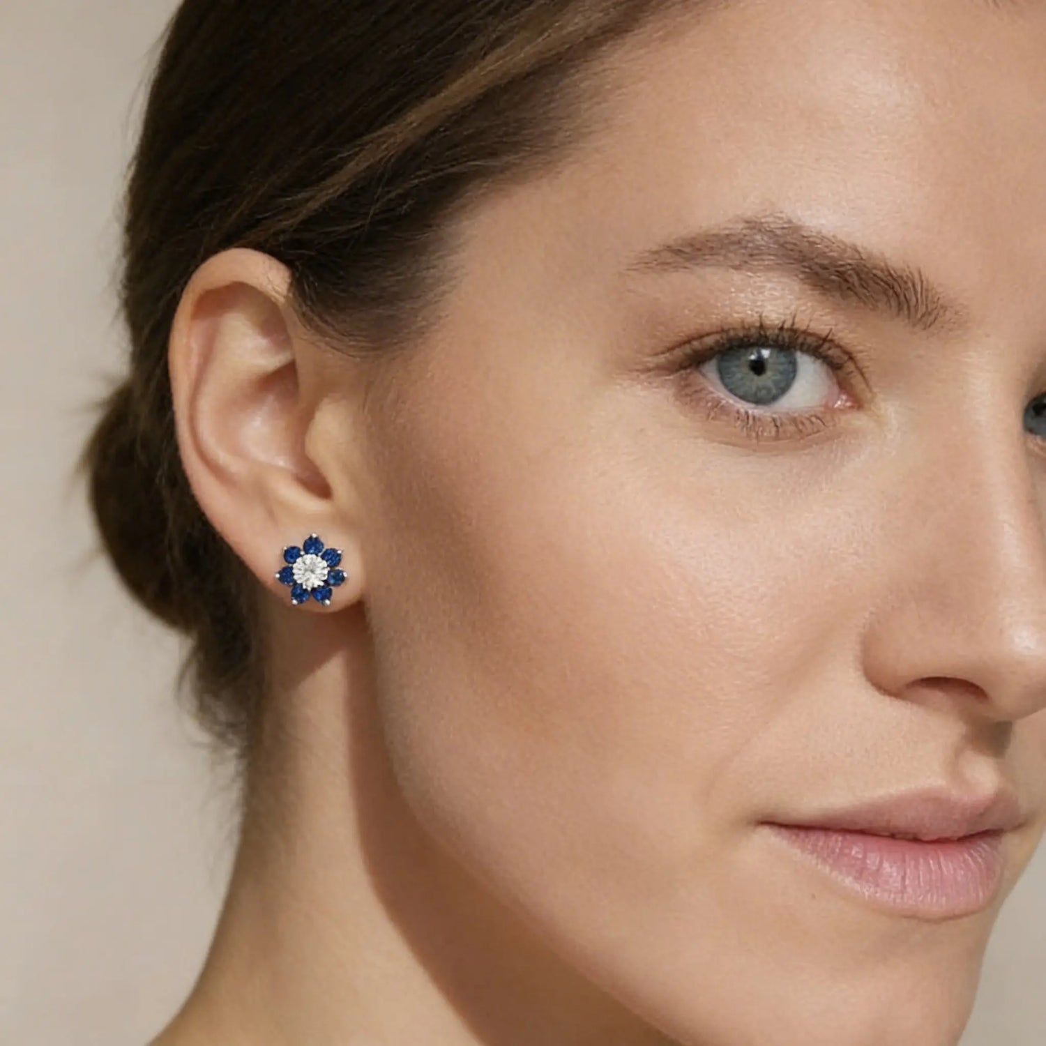 Daisy Studs by AZ Essentials in Blue Sapphire Anna Zuckerman