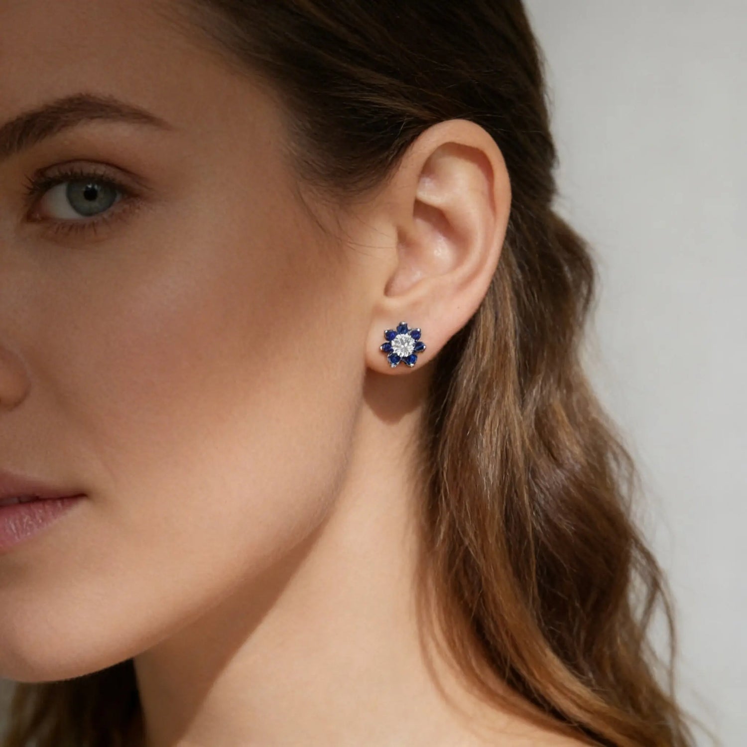 Daisy Studs by AZ Essentials in Blue Sapphire Anna Zuckerman