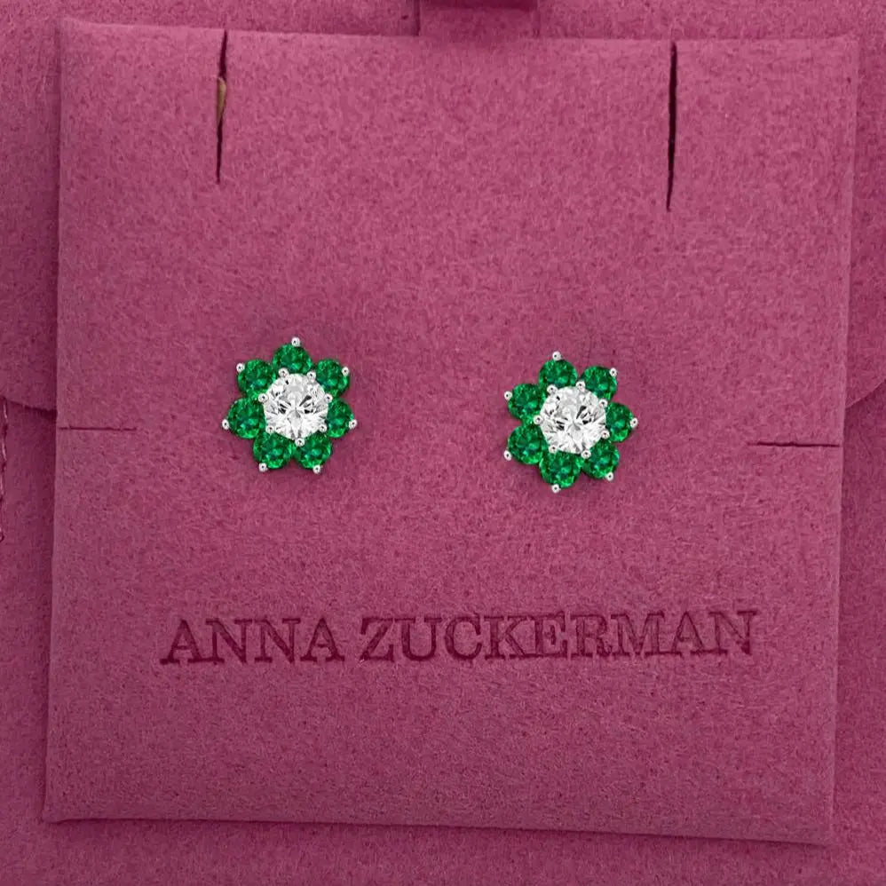 Daisy Studs by AZ Essentials in Emerald Anna Zuckerman
