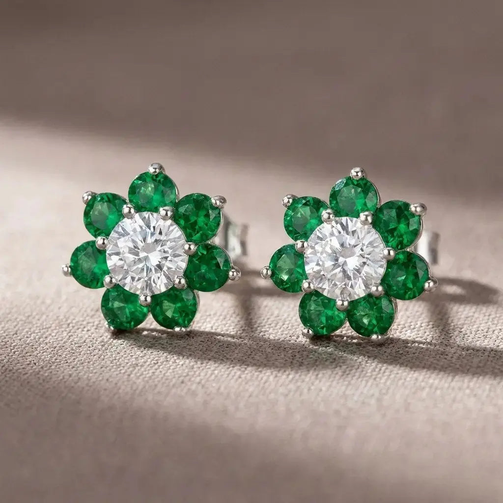 Daisy Studs by AZ Essentials in Emerald Anna Zuckerman