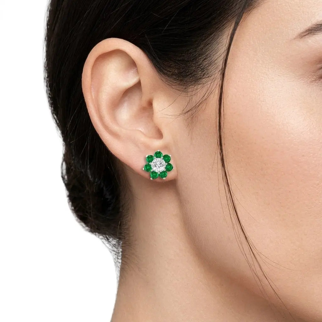 Daisy Studs by AZ Essentials in Emerald Anna Zuckerman