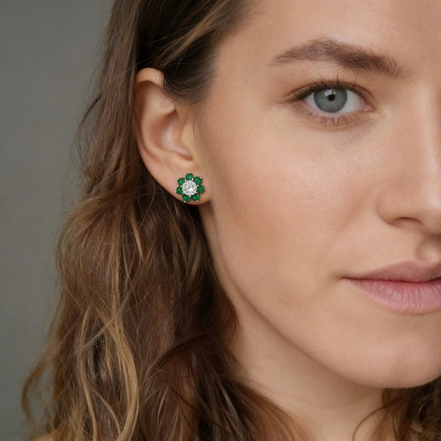 Daisy Studs by AZ Essentials in Emerald Anna Zuckerman