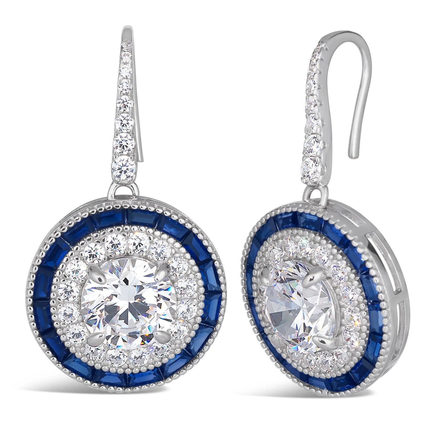 Demi Deco Earrings in Blue Sapphire Anna Zuckerman