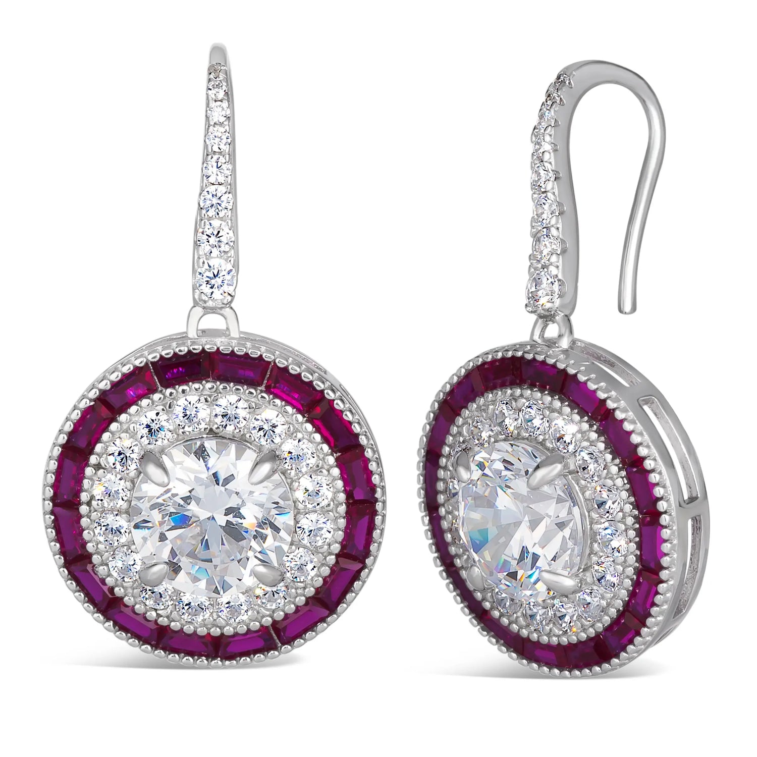 Demi Deco Earrings in Ruby Anna Zuckerman