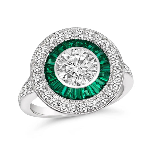 Demi Vintage 1 Carat Diamond Crystalline Ring Emerald Anna Zuckerman