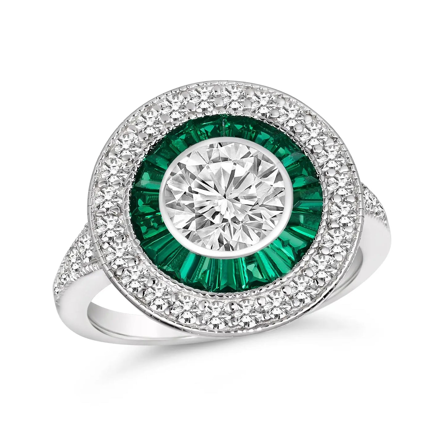 Demi Vintage 1 Carat Diamond Crystalline Ring Emerald Anna Zuckerman
